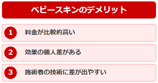 ベビースキンのデメリット一覧