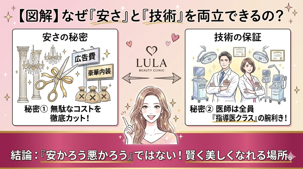 【図解】ルラ美容クリニックが「美容界のZARA」と呼ばれる理由。最高水準の技術をリーズナブルな価格で提供する仕組み