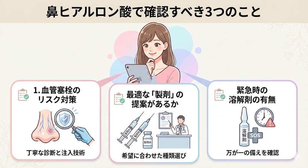 鼻ヒアルロン酸で失敗しないために確認すべき3つのこと